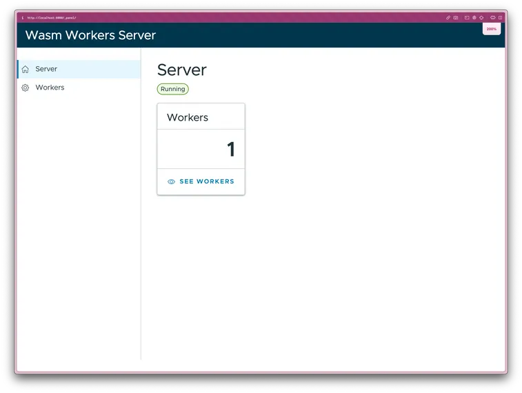 An image aof the admin panel that shows 1 worker in the current project. It uses the Clarity design system