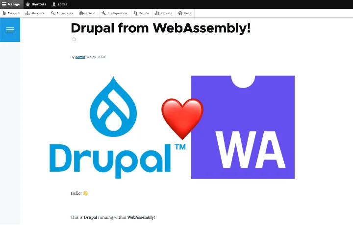 A pre-initialized Drupal instance